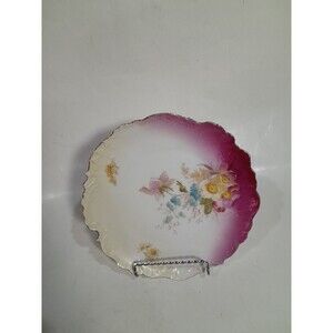 Vintage Bavarian Plate Floral, Numbered 11/1226 Germany, 8 Inch